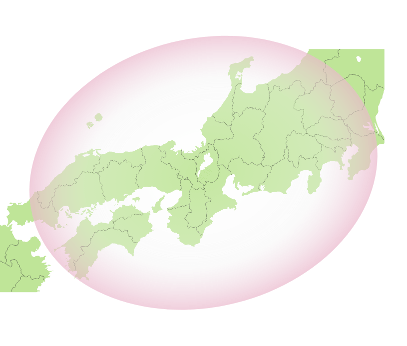 配送エリアの地図